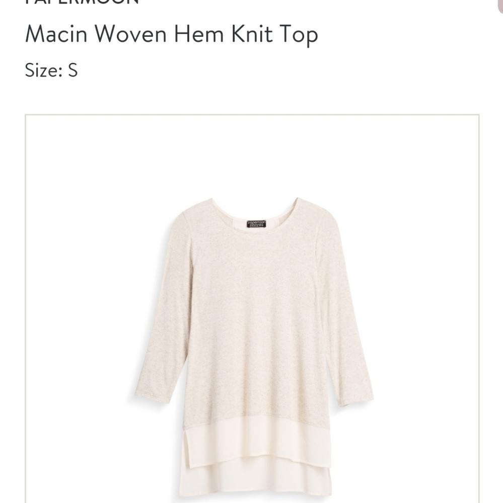 Papermoon Macin Woven Hem Knit Top